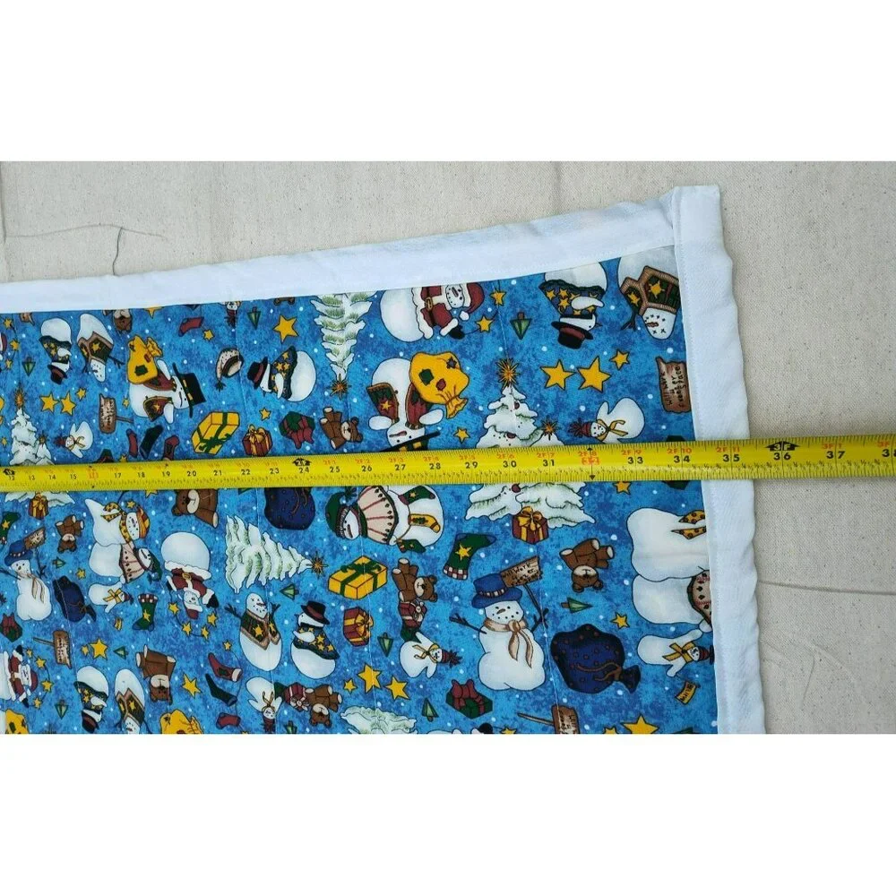 Handmade Snowman Lap Quilt Baby Blanket, 35